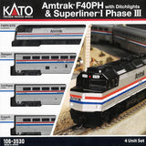 kato 106-3530 N Amtrak F40PH & Superliner Phase III 4-Unit Set