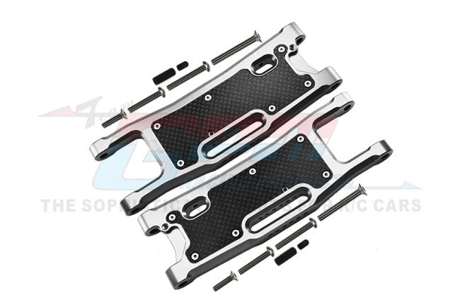 GPM RACING,TRAXXAS SLEDGE ALUMINIUM 6061-T6 REAR LOWER ARMS+CARBON FIBRE DUST-PROOF PROTECTION PLATE  -28PC SET SLE056N