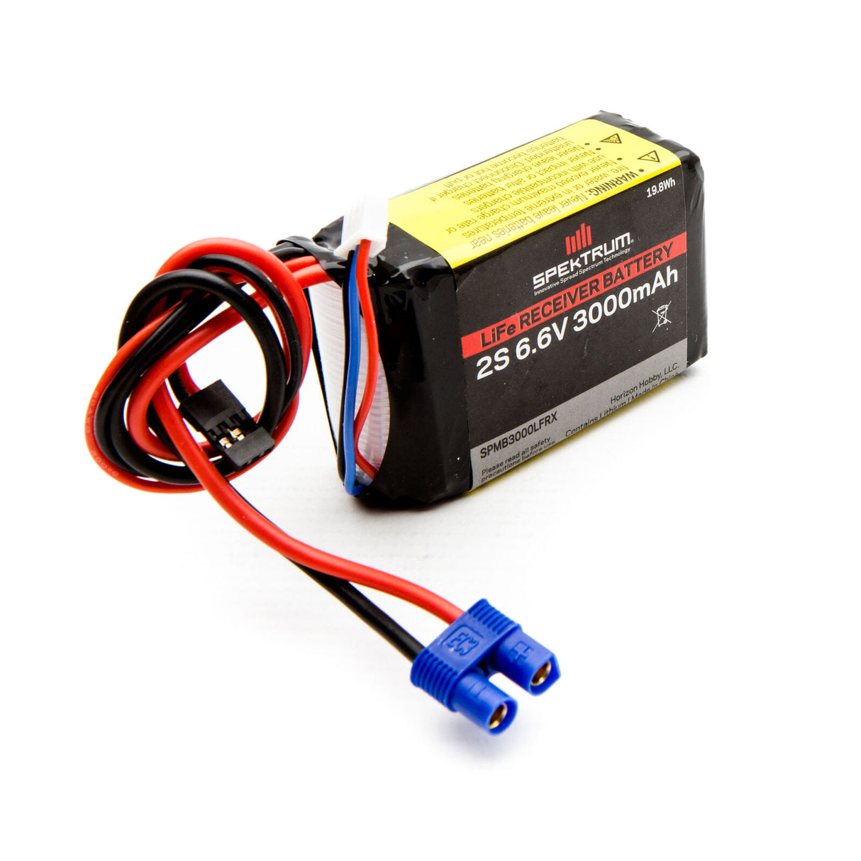 SPEKTRUM SPMB3000LFRX 6.6V 3000mAh 2S LiFe Receiver Battery: Universal Receiver, EC3