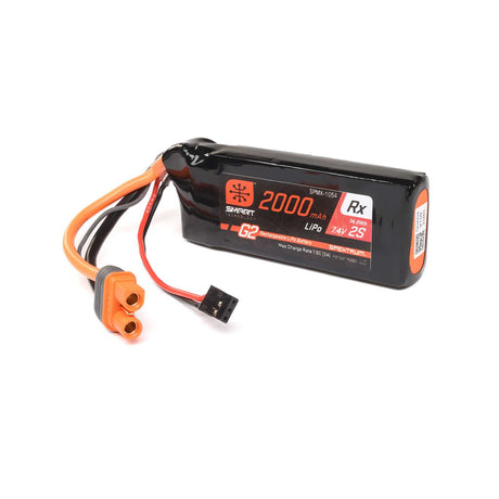 SPEKTRUM 1054 7.4V 2000mAh 2S 15C Smart G2 Receiver LiPo Battery: IC3