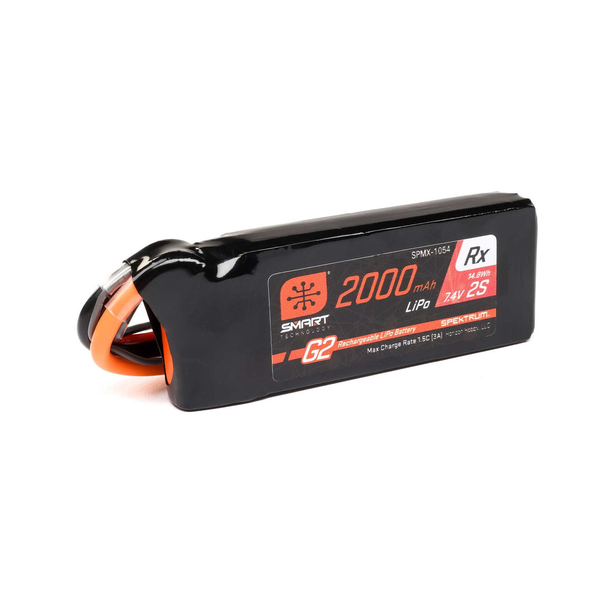 SPEKTRUM 1054 7.4V 2000mAh 2S 15C Smart G2 Receiver LiPo Battery: IC3