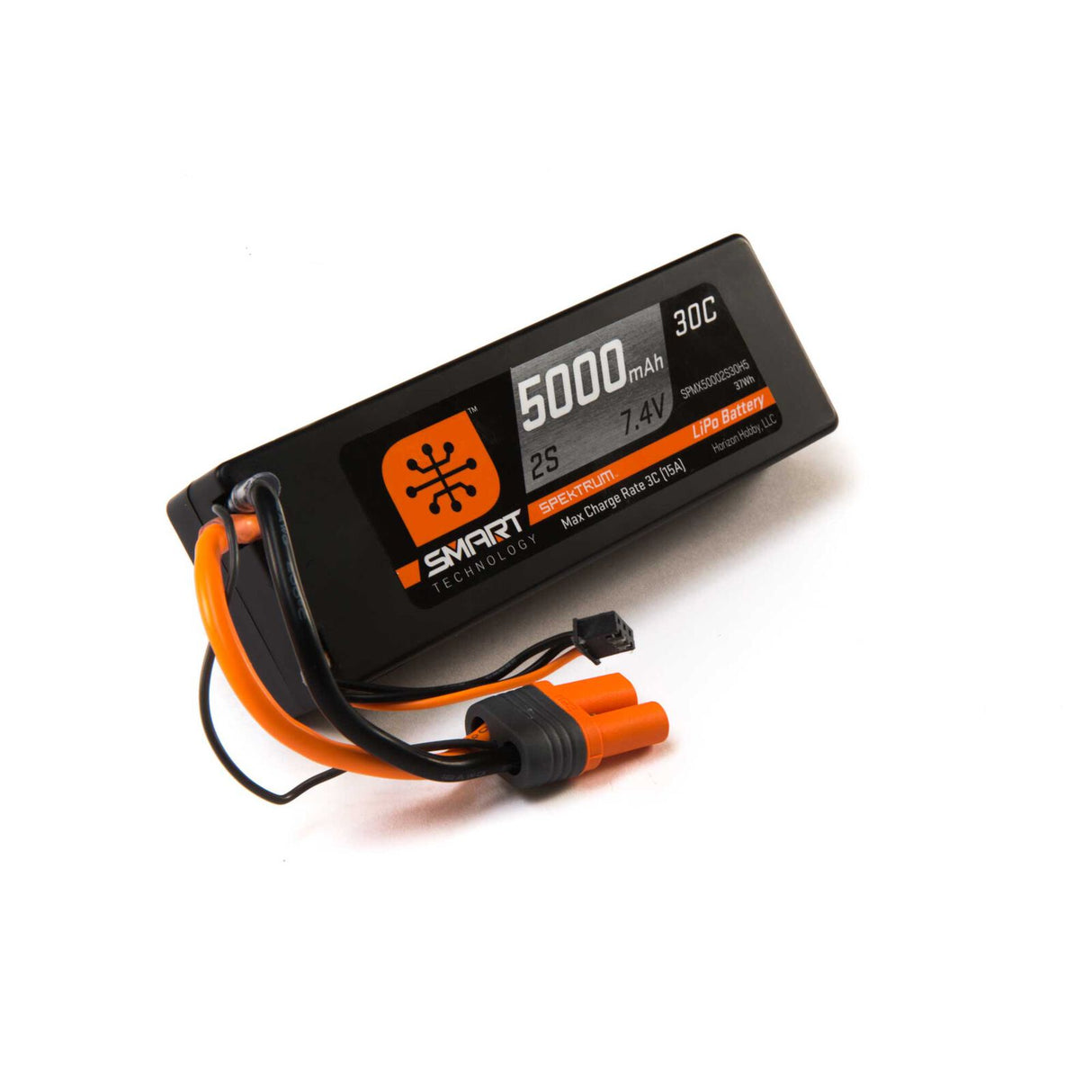 SPEKTRUM 50002S30H5 7.4V 5000mAh 2S 30C Smart Hardcase LiPo Battery: IC5