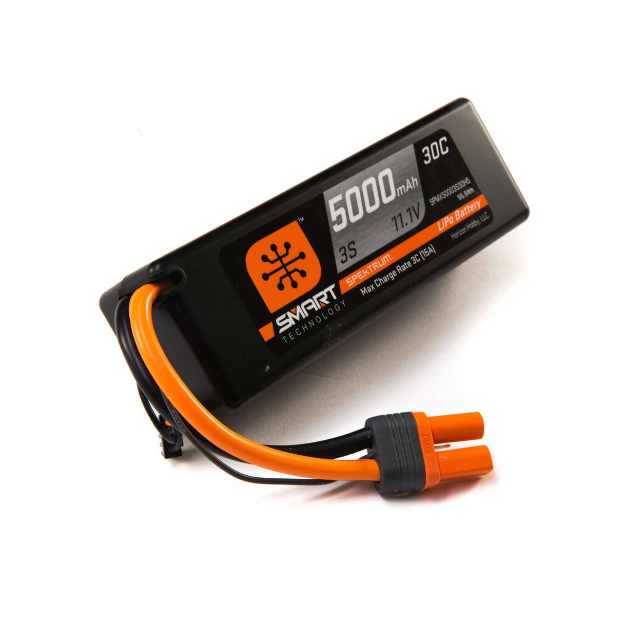 SPEKTRUM SPMX50003S30H5 11.1V 5000mAh 3S 30C Smart Hardcase LiPo Battery: IC5