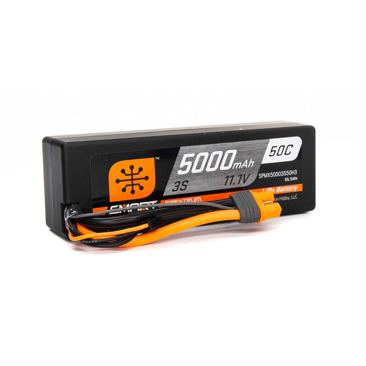 SPEKTRUM 11.1V 5000mAh 3S 50C Smart Hardcase LiPo Battery: IC3