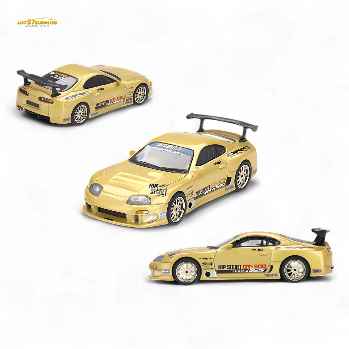 Mini-GT Toyota Supra A80 Top Secret Gold 1:64