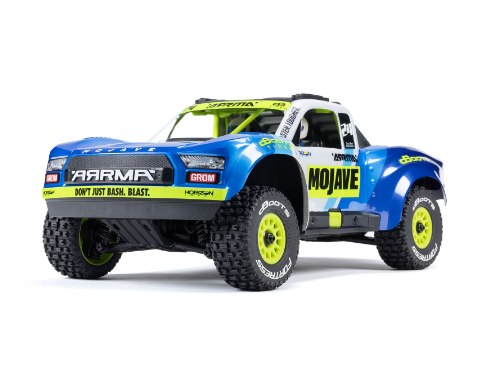 ARRMA MOJAVE GROM MEGA 380 Brushed 4X4 Small Scale Desert Truck RTR with Battery & Charger, Blue/White