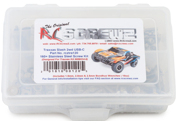 RC Screwz RCZTRA120 Stainless Steel Screw Kit for Traxxas Slash 2WD