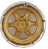 DS Racing Drift Element 6 Spoke Drift Wheels (Gold & Chrome) (2) (Adjustable Offset) w/12mm Hex