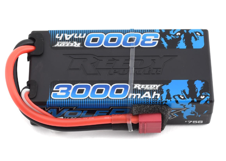 TEAM ASSOCIATED Reedy WolfPack 2S Hard Case Shorty 30C LiPo Battery (7.4V/3000mAh) w/T-Style Connector