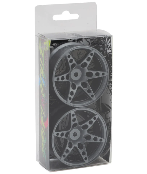 Image of Sideways RC SRC R1 Multi-Spoke Nylon Drift Wheels (Grey) (2) (6mm Offset)