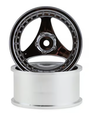 Mikuni Yokohama Advan Oni Kai Drift Wheels (Chrome Silver) (2) (7mm Offset) w/12mm Hex