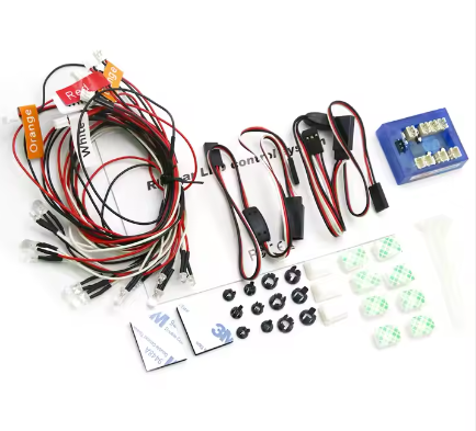 LIGHT KIT GT Power RC Car Lighting 8LED Flashing Lighting Light Wire System 2 PPM FM FS 2.4G Kit BRAKE + HEADLIGHT + SIGNAL