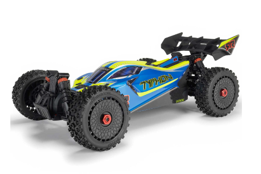 ARRMA 1/8 TYPHON MEGA 665 4X4 RTR Brushed Buggy, Blue , Red , Yellow