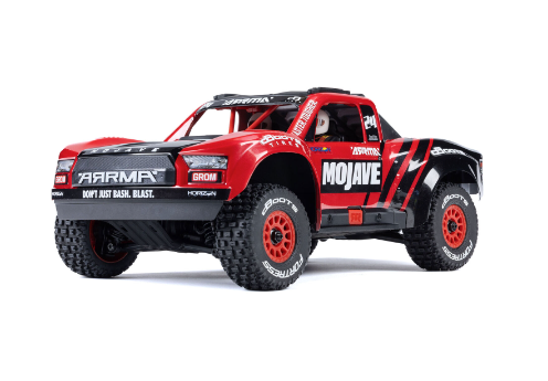 ARRMA MOJAVE GROM MEGA 380 Brushed 4X4 Small Scale Desert Truck RTR with Battery & Charger, Red/Black