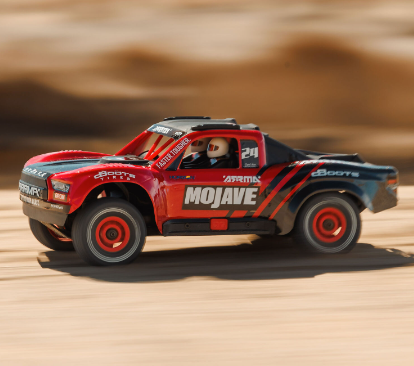ARRMA ARA2104T1 MOJAVE GROM MEGA 380 Brushed 4X4 Small Scale Desert Truck RTR with Battery & Charger, Red/Black