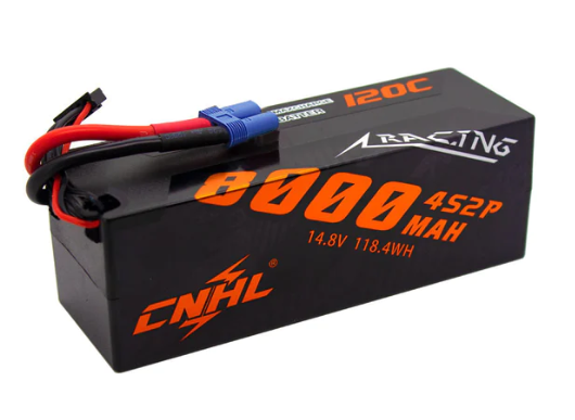CNHL Racing Series 8000mAh 14.8V 4S 120C Batería Lipo de estuche rígido con enchufe EC5 