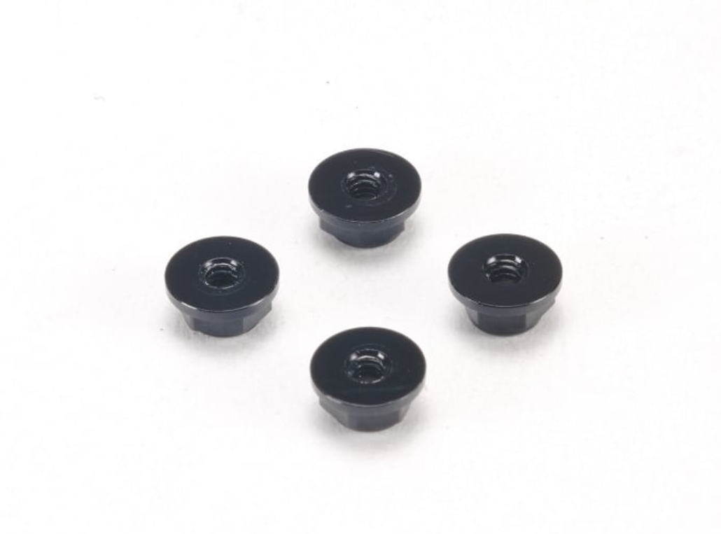 PN Racing 200409K Alm. 2mm Flanged Wheel Lock Nut - Black