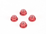 PN Racing 200409R Alm. 2mm Flanged Wheel Lock Nut - Red