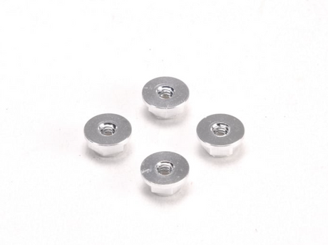 PN Racing 200409S Alm. 2mm Flanged Wheel Lock Nut - Silver