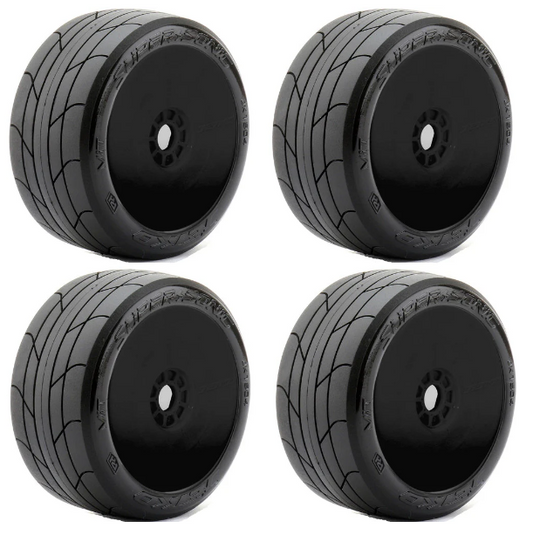 Powerhobby 1/8 Buggy Super Sonic Tires Mounted on Black Dish Wheels (4)