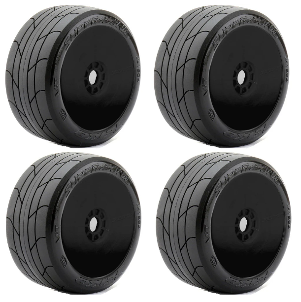 Powerhobby 1/8 Buggy Super Sonic Tires Mounted on Black Dish Wheels (4 ...