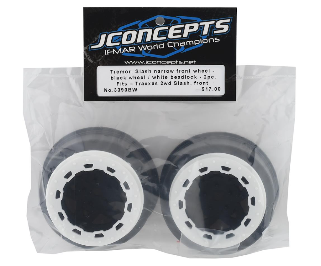 JConcepts 3390BW Tremor Short Course Wheels (Black) (2) (Slash Front) w/12mm Hex