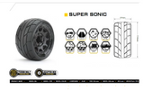 Powerhobby 1/10 2.8 ST Super Sonic Belted Tires (2) with Removable Hex Wheels