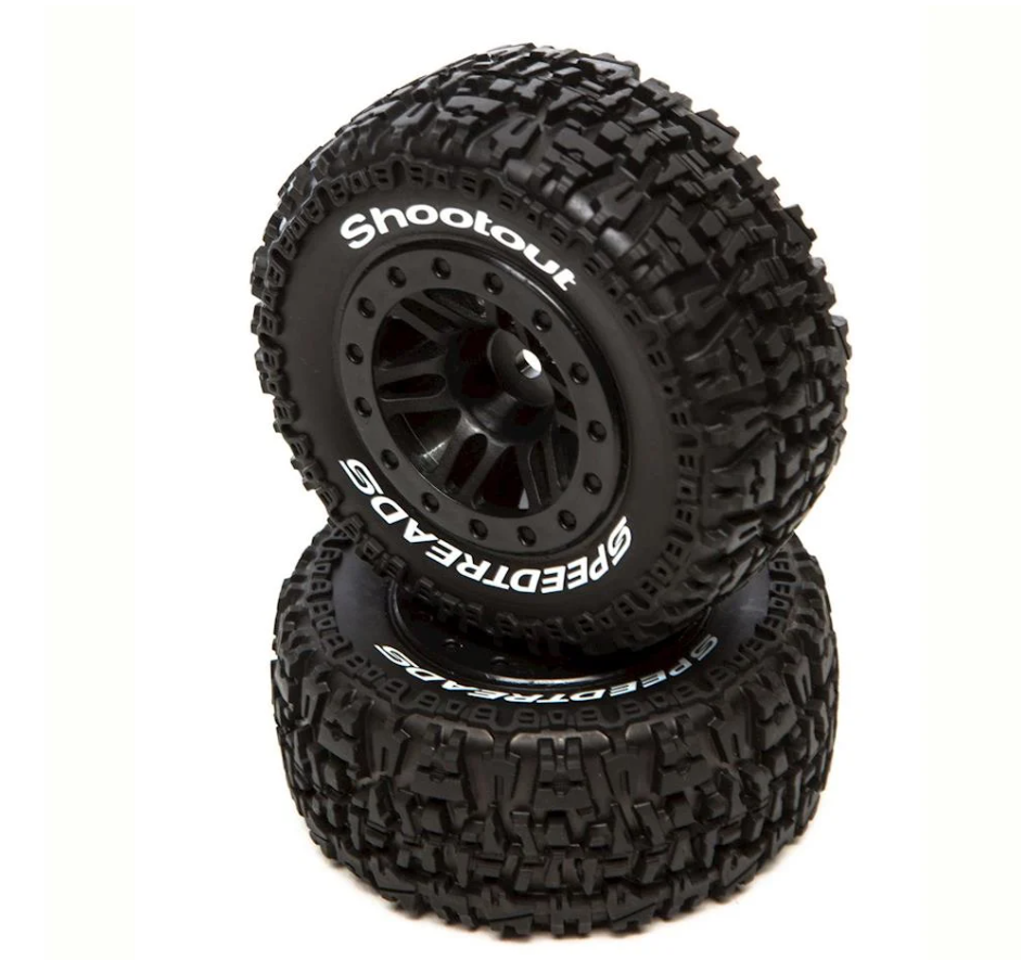 DuraTrax DTXC2931 SpeedTreads Shootout Short Course Rear Tires w/12mm Hex (Black) (2)