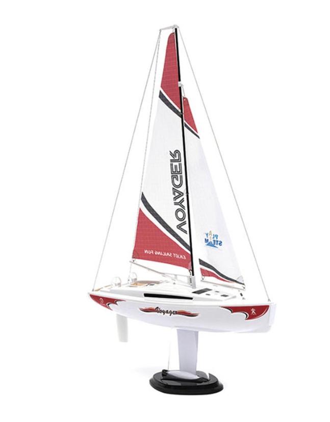 PlaySTEM PYSXB03401A PYSXB03401A Voyager 280 Sailboat w/2.4GHz Transmitter (Red)
