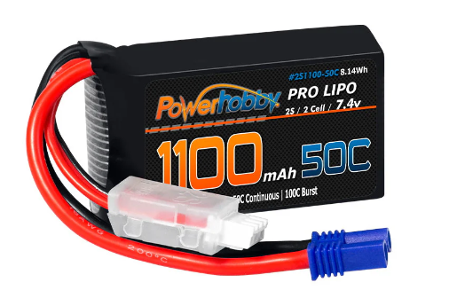 Powerhobby 2S1100MAH50CEC2 2S 1100mAh 50C LiPo Battery w EC2 Plug : Losi Mini-B Mini-T 2.0 JRX2