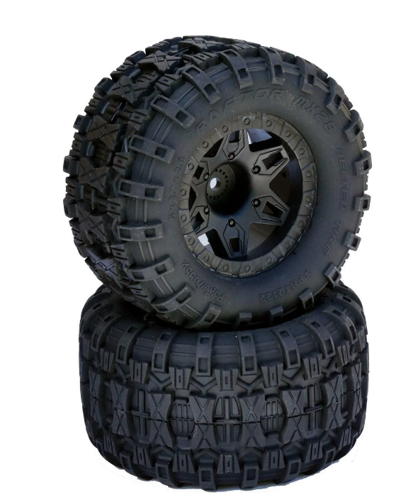 Powerhobby PHT2122-10 Raptor 2.8 Belted All Terrain Tires 12MM 0 Offset Rear FOR Traxxas 2WD