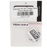 Sideways RC Scale Drift M1.2 Body Panel Screw (Black) (50) sdw-m1.2bk