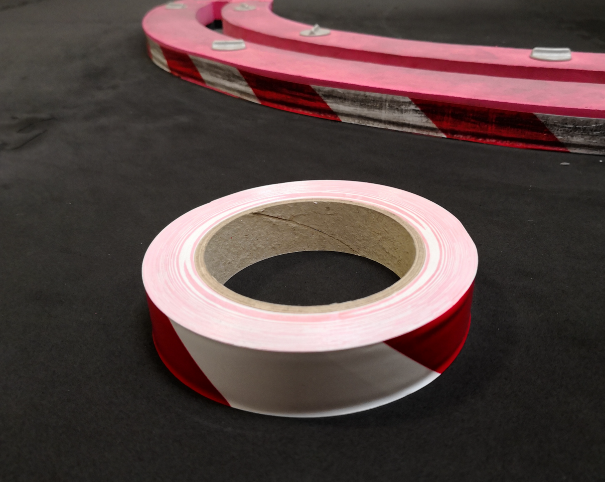 PN RACING 700550 RCP Tracks Red/White Vinyl Tape 1" x 100 Feet