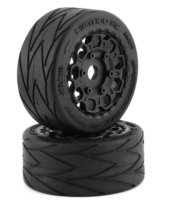 Method RC Velociter Belted Pre-Mount 1/7 On-Road Tires (Black) (2) w/Hive 17mm Hex Wheels