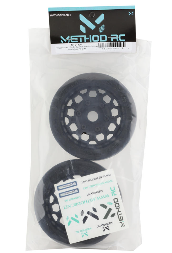 Method RC Velociter Belted Pre-Mount 1/7 On-Road Tires (Black) (2) w/Hive 17mm Hex Wheels