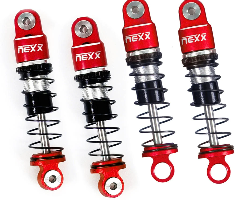 NEXX Racing NX-456-R Losi™ Micro-B Pre-Assembled Aluminum Oil-Filled Shocks (Red) (4)