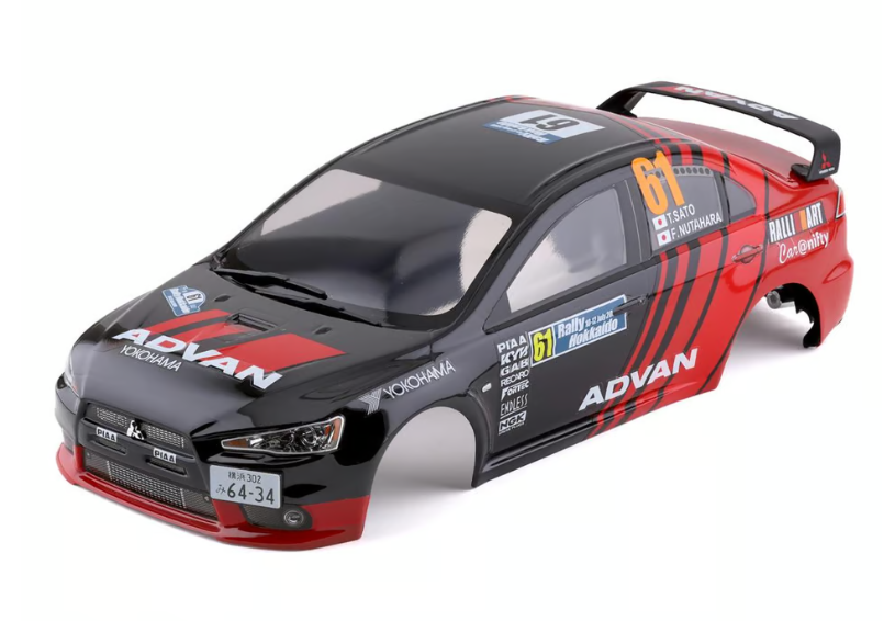 Killerbody 48002 Mitsubishi Lancer Evolution X Pre-Painted 1/10 Rally Body (Advan)