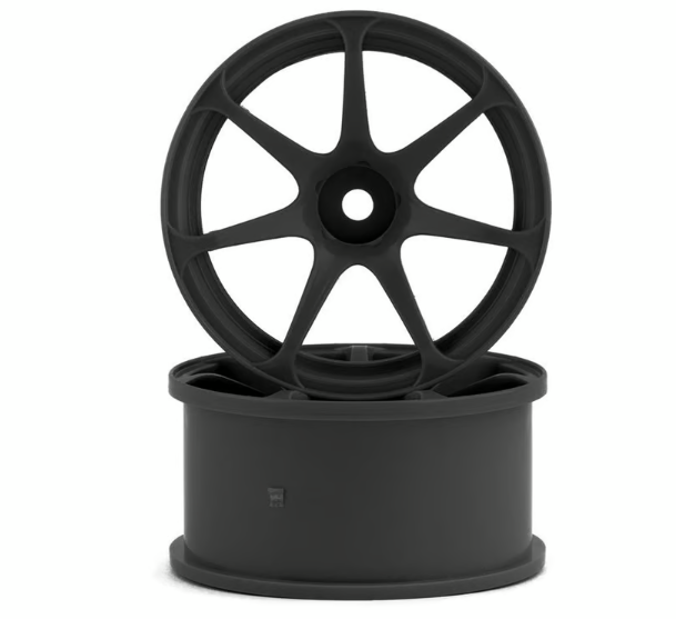 Mikuni DW-1227BK AVS Model T7 7-Spoke Drift Wheels (Black) (2) (7mm Offset) w/12mm Hex