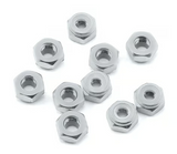 Yeah Racing LN-M4-SV 4mm Aluminum Lock Nut (10) (Silver)