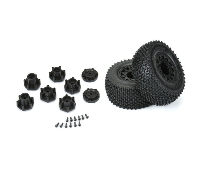 PROLINE RACING PRO116912 1/10 Gladiator M3 Front/Rear 2.2"/3.0" SC Mounted 12mm Blk Raid (2)