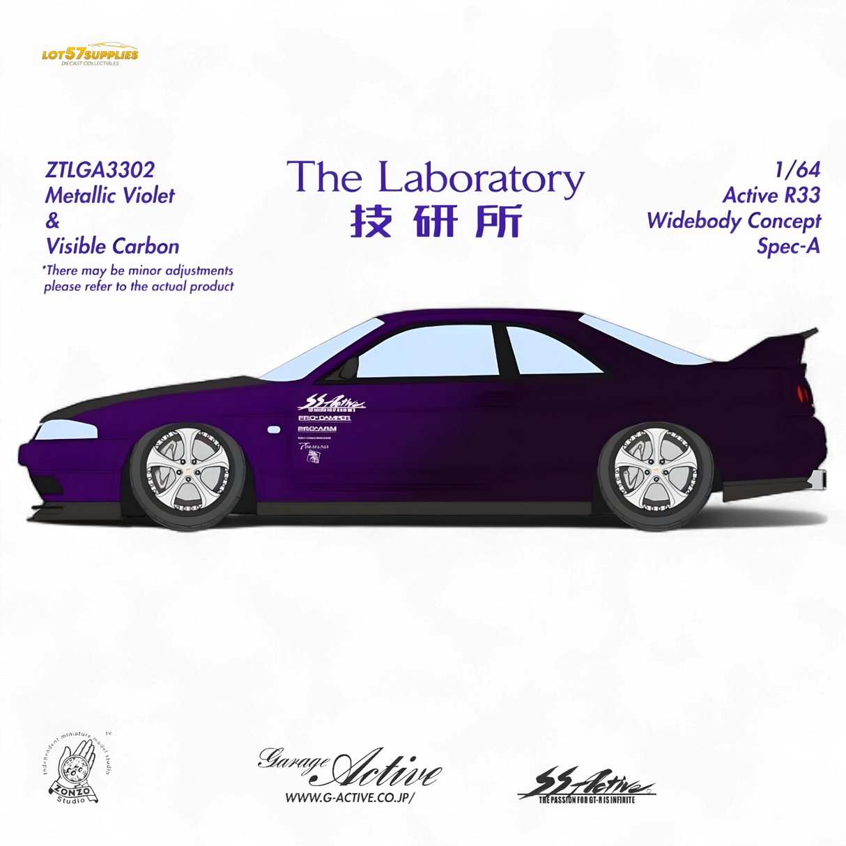 The Laboratory x ZONZO Nissan R33 Widebody ZTLGA3302 1:64