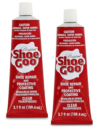 Shoe Goo - 3.7 fl oz Tube - Clear Glue - Bonds on Contact, Dries Waterproof ( 2 PACK )