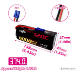 CNHL Racing Series LiHV 6000mAh 11.4V 3S 120C HV Hard Case Lipo Battery with EC5 Plug