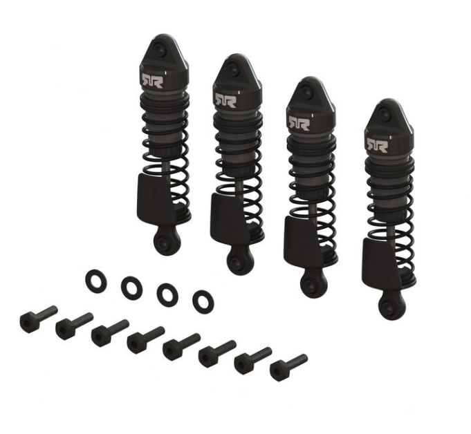 ARRMA - ARA-1560 Aluminum Shock Set, 58mm Length, 2000cSt Oil (4) Gunmetal: GROM