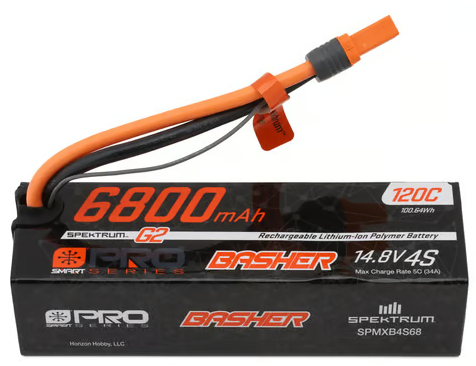 Spektrum RC 4S 120C Smart G2 Pro Basher LiPo Battery (14.8V/6800mAh) w/IC5 Connector