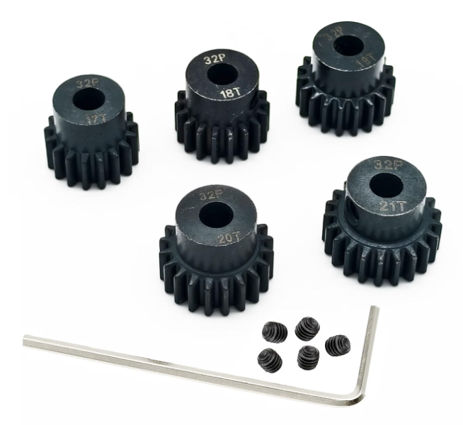 IRonManRc 32 PITCH 5MM SHAFTS PINION GEAR KIT 17T,18T,19T,20T,21T