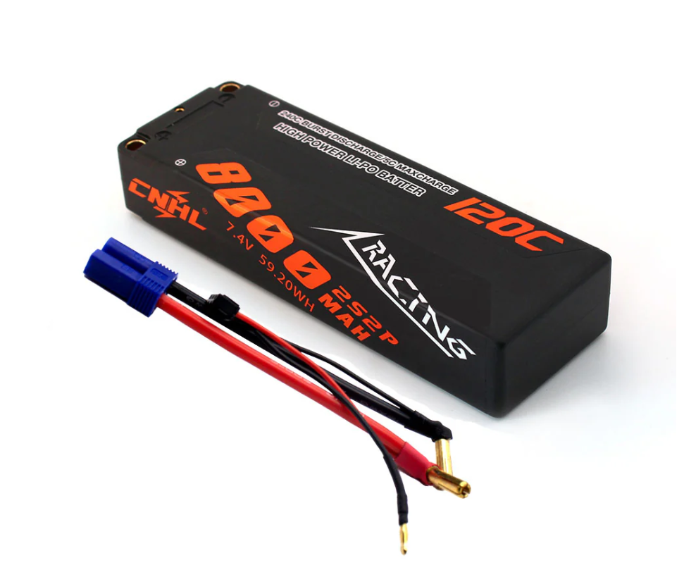 CNHL HC8001202XEC5Racing Series 8000mAh 7.4V 2S 120C Hard Case Lipo Battery with EC5 Plug