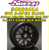 SWEEPS RACING GT8 Preglued (BLACK) BELTED Slick 2pc tire set