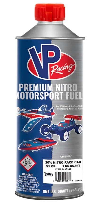 VP RACING PowerMaster Nitro Race 20 % de carburant pour voiture (9 % de ricin/mélange synthétique) (un litre)