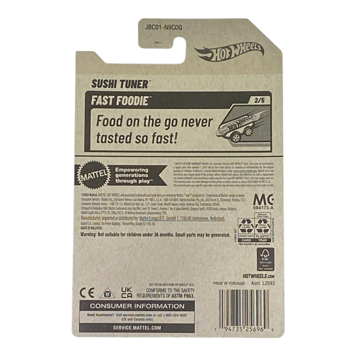 Hot Wheels Sushi Tuner (Red) - Fast Foodie Series 2/5